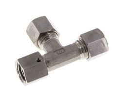 Accesorio de compresión en T en ángulo recto de acero inoxidable 8L con rótula 315 bar FKM ajustable ISO 8434-1
