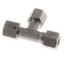 Accesorio de compresión en T en ángulo recto de acero inoxidable 8L con rótula 315 bar FKM ajustable ISO 8434-1