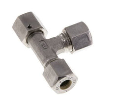 Accesorio de compresión en T en ángulo recto de acero inoxidable 8L con rótula 315 bar FKM ajustable ISO 8434-1