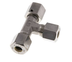 Accesorio de compresión en T en ángulo recto de acero inoxidable 8L con rótula 315 bar FKM ajustable ISO 8434-1