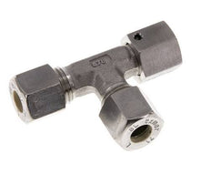 Accesorio de compresión en T en ángulo recto de acero inoxidable 8L con rótula 315 bar FKM ajustable ISO 8434-1