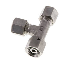 Accesorio de compresión en T en ángulo recto de acero inoxidable 8L con rótula 315 bar FKM ajustable ISO 8434-1