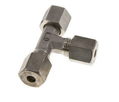 Accesorio de compresión en T en ángulo recto de acero inoxidable 6S con rótula 500 bar FKM ajustable ISO 8434-1
