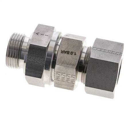 Hydraulic Check Valve Cutting Ring 25S (M36x2) & G1'' Male Stainless Steel 1-250bar (15-3625)psi Tube-Thread ISO 8434-1