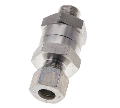 Hydraulic Check Valve Compression Ring 12L (M18x1.5) & G3/8'' Male Stainless Steel 1-250bar (15-3625)psi Tube-Thread ISO 8434-1