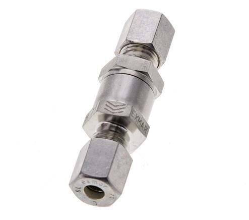 Válvula de retención hidráulica Anillo de compresión 6L (M12x1,5) Acero inoxidable 1-250bar (15-3625)psi ISO 8434-1