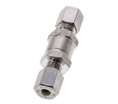 Válvula de retención hidráulica Anillo de compresión 6L (M12x1,5) Acero inoxidable 1-250bar (15-3625)psi ISO 8434-1