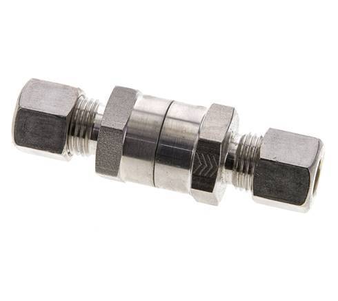 Válvula de retención hidráulica Anillo de compresión 10L (M16x1,5) Acero inoxidable 1-250bar (15-3625)psi ISO 8434-1