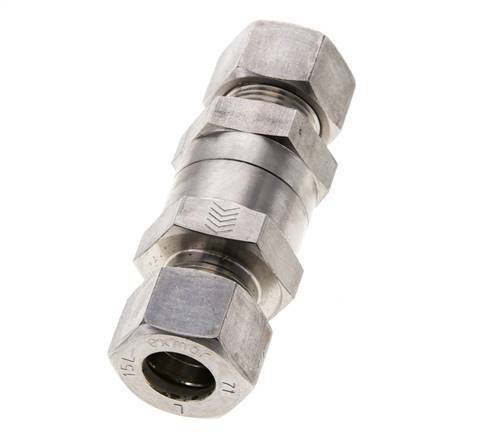 Válvula de retención hidráulica Anillo de compresión 15L (M22x1,5) Acero inoxidable 1-250bar (15-3625)psi ISO 8434-1