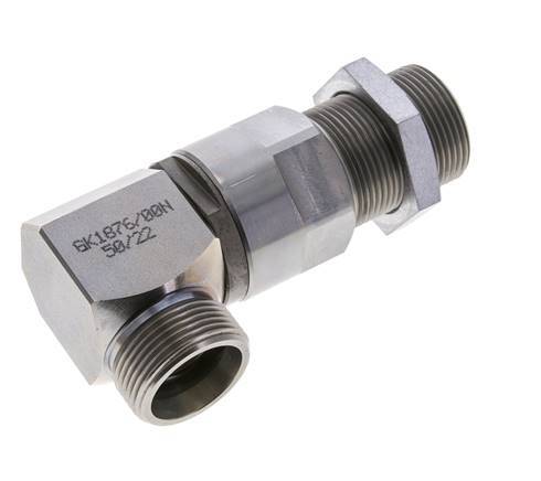 25S Zink plated Steel Elbow Ball-Guided Swivel Joint Cutting Fitting Bulkhead DN 20350 bar NBR ISO 8434-1