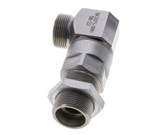 25S Zink plated Steel Elbow Ball-Guided Swivel Joint Cutting Fitting Bulkhead DN 20350 bar NBR ISO 8434-1
