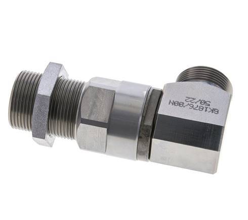 25S Zink plated Steel Elbow Ball-Guided Swivel Joint Cutting Fitting Bulkhead DN 20350 bar NBR ISO 8434-1