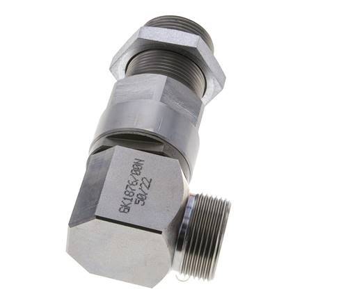 25S Zink plated Steel Elbow Ball-Guided Swivel Joint Cutting Fitting Bulkhead DN 20350 bar NBR ISO 8434-1