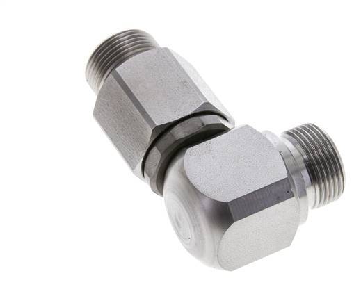 16S Codo de acero cincado Racor giratorio con guía de bola DN 12350 bar NBR ISO 8434-1