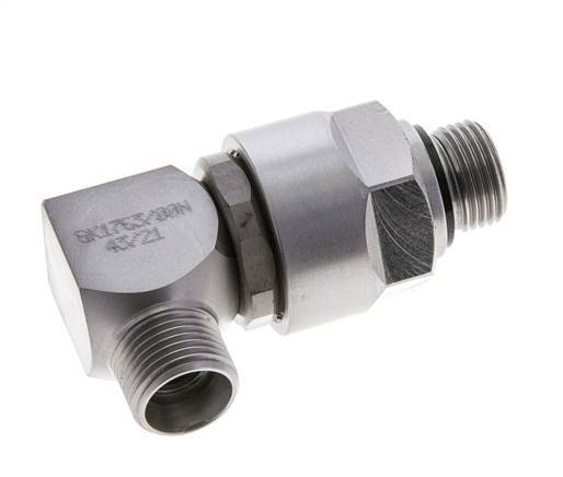 12L & M18x1.5 Zink plated Steel Elbow Ball-Guided Swivel Joint Cutting Fitting with Male Threads DN 10315 bar NBR ISO 8434-1