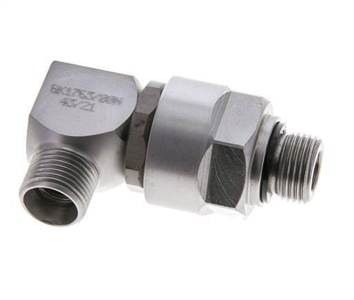 12L & M18x1.5 Zink plated Steel Elbow Ball-Guided Swivel Joint Cutting Fitting with Male Threads DN 10315 bar NBR ISO 8434-1