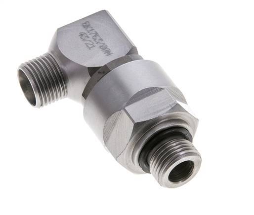 12L & M18x1.5 Zink plated Steel Elbow Ball-Guided Swivel Joint Cutting Fitting with Male Threads DN 10315 bar NBR ISO 8434-1