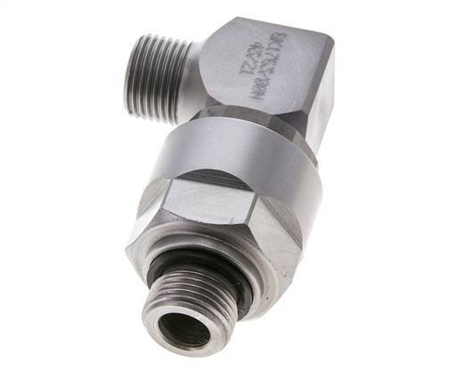 12L & M18x1.5 Zink plated Steel Elbow Ball-Guided Swivel Joint Cutting Fitting with Male Threads DN 10315 bar NBR ISO 8434-1