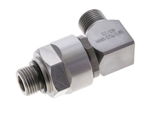 12L & M18x1.5 Zink plated Steel Elbow Ball-Guided Swivel Joint Cutting Fitting with Male Threads DN 10315 bar NBR ISO 8434-1