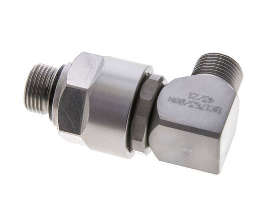 12L & M18x1.5 Zink plated Steel Elbow Ball-Guided Swivel Joint Cutting Fitting with Male Threads DN 10315 bar NBR ISO 8434-1