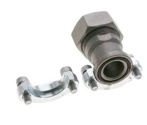 Brida SAE 1-1/4'' Acero 3000 PSI con 38S (M52x2) ISO 6162-1