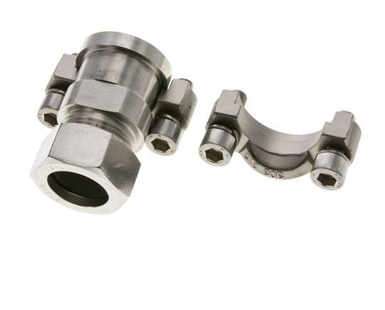 Brida SAE de 1'' 3000 PSI de acero inoxidable con 28L (M36x2) ISO 6162-1