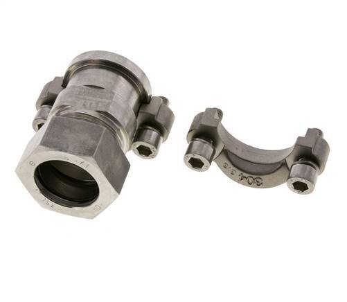 Brida SAE de 1-1/4'' 3000 PSI de acero inoxidable con 35L (M45x2) ISO 6162-1