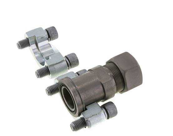 Brida SAE de 1-1/4'' de acero de 6000 PSI con 30S (M42x2) ISO 6162-2