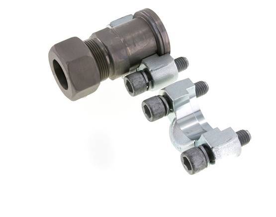 Brida SAE de 1-1/4'' de acero de 6000 PSI con 30S (M42x2) ISO 6162-2