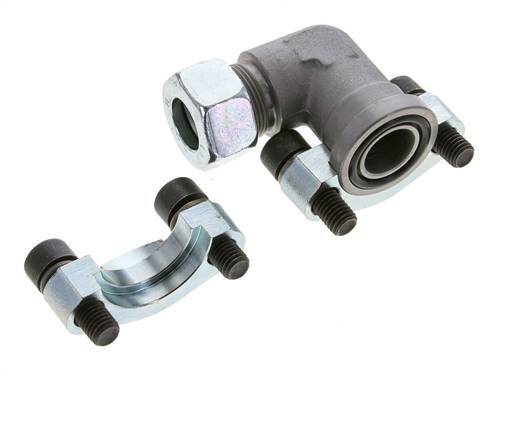3/4'' Elbow SAE Flange 3000 PSI Steel with 18L (M26x1.5) ISO 6162-1
