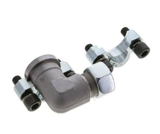 3/4'' Elbow SAE Flange 3000 PSI Steel with 18L (M26x1.5) ISO 6162-1