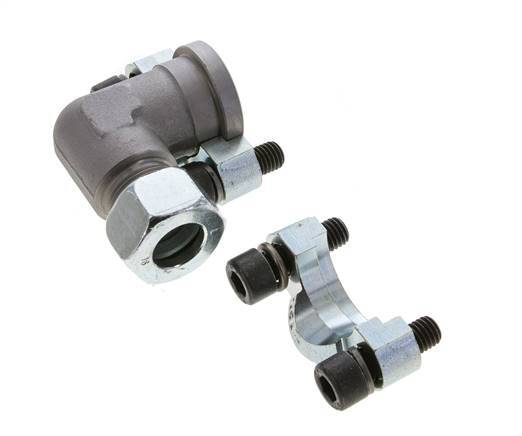 3/4'' Elbow SAE Flange 3000 PSI Steel with 18L (M26x1.5) ISO 6162-1