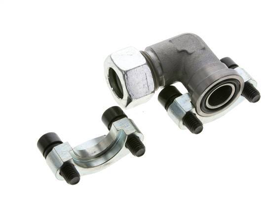 Codo 3/4'' Brida SAE 3000 PSI Acero con 22L (M30x2) ISO 6162-1