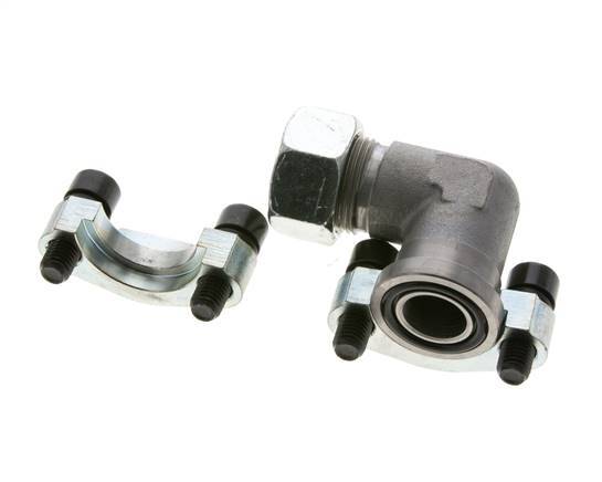 Codo 3/4'' Brida SAE 3000 PSI Acero con 22L (M30x2) ISO 6162-1