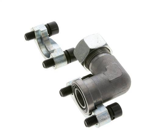 Codo 3/4'' Brida SAE 3000 PSI Acero con 22L (M30x2) ISO 6162-1