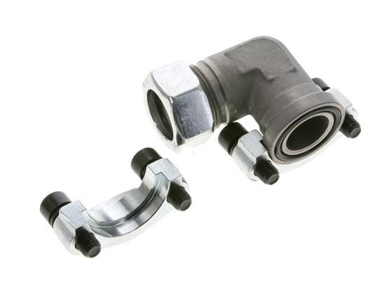 1'' Codo SAE Brida 3000 PSI Acero con 28L (M36x2) ISO 6162-1