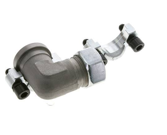 1'' Codo SAE Brida 3000 PSI Acero con 28L (M36x2) ISO 6162-1
