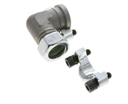 1'' Codo SAE Brida 3000 PSI Acero con 28L (M36x2) ISO 6162-1