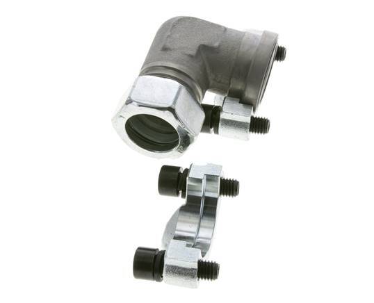 1'' Codo SAE Brida 3000 PSI Acero con 28L (M36x2) ISO 6162-1