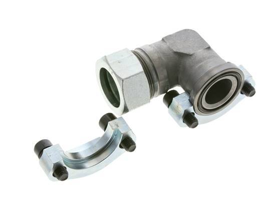 Codo 1-1/4'' Brida SAE 3000 PSI Acero con 35L (M45x2) ISO 6162-1