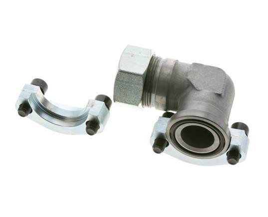 Codo 1-1/4'' Brida SAE 3000 PSI Acero con 35L (M45x2) ISO 6162-1