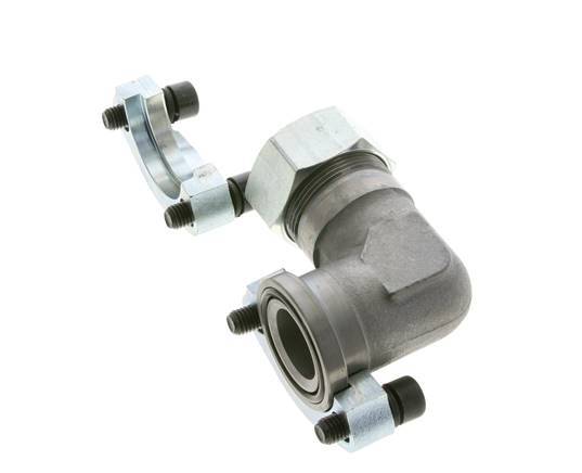 Codo 1-1/4'' Brida SAE 3000 PSI Acero con 35L (M45x2) ISO 6162-1