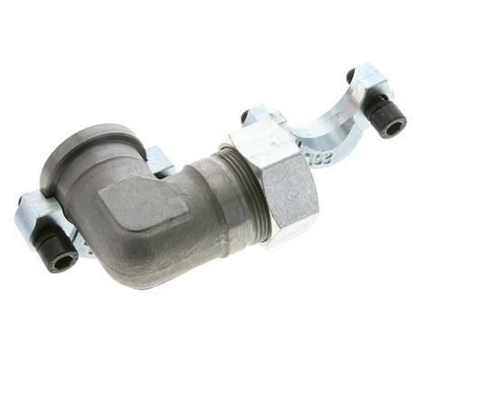 Codo 1-1/4'' Brida SAE 3000 PSI Acero con 35L (M45x2) ISO 6162-1