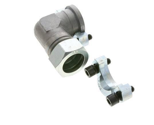 Codo 1-1/4'' Brida SAE 3000 PSI Acero con 35L (M45x2) ISO 6162-1