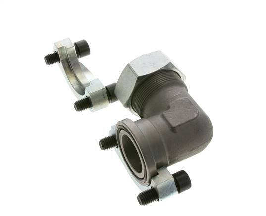Codo de 1-1/2'' Brida SAE 3000 PSI Acero con 42L (M52x2) ISO 6162-1