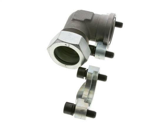 Codo de 1-1/2'' Brida SAE 3000 PSI Acero con 42L (M52x2) ISO 6162-1