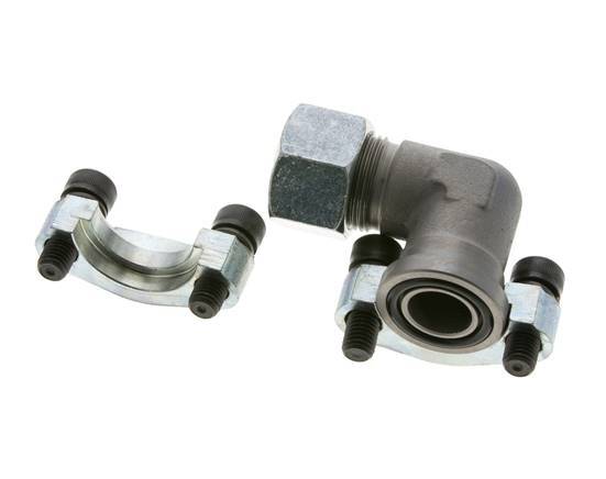 Codo 3/4'' Brida SAE 3000 PSI Acero con 20S (M30x2) ISO 6162-1