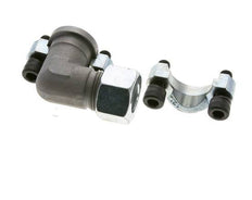 Codo 3/4'' Brida SAE 3000 PSI Acero con 20S (M30x2) ISO 6162-1