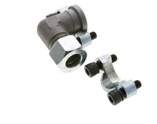 Codo 3/4'' Brida SAE 3000 PSI Acero con 20S (M30x2) ISO 6162-1
