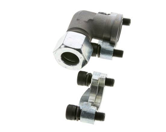 Codo 3/4'' Brida SAE 3000 PSI Acero con 20S (M30x2) ISO 6162-1